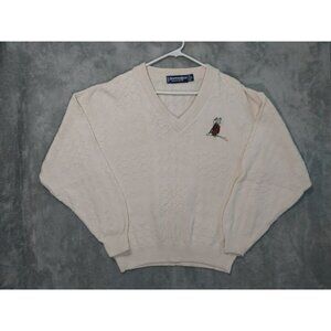 Scottish Isle Sweater Mens Medium White Pullover Golf Casual Vintage 90s USA